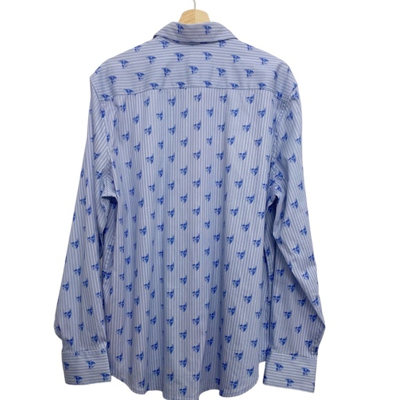 NWT Robert Graham Hockney Skull-Print Button-Down Shirt in Blue  Size XL - Picture 8 of 16